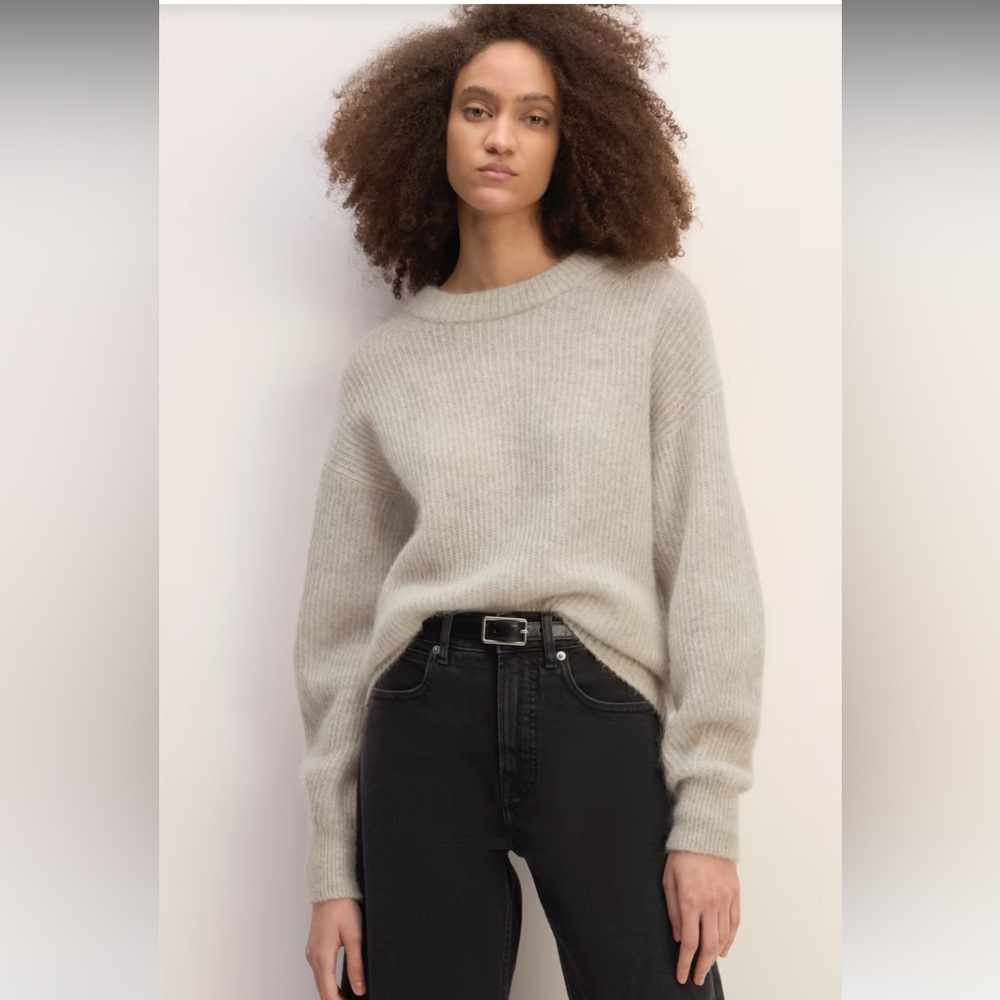 Everlane The Alpaca Crew in Almond